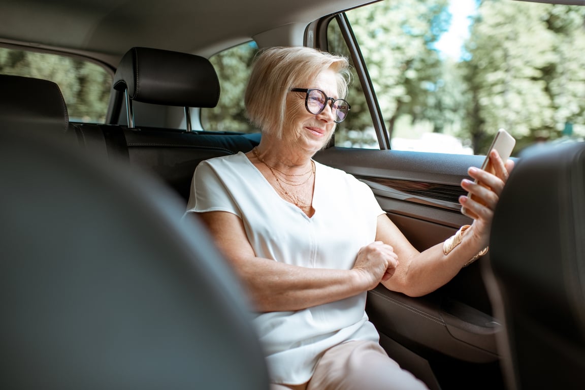 Een passagier in de Rotterdam taxi